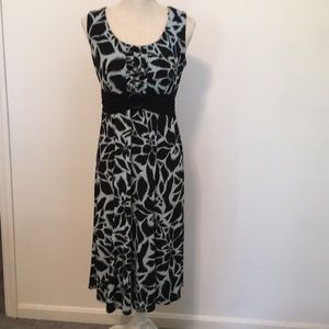 Perception summer dress sleeveless size 6 teal and black color